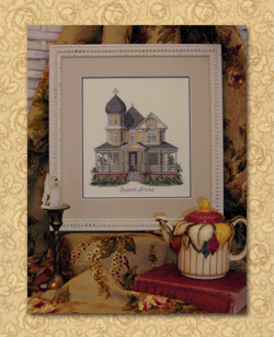 "Queens Choice" Collection - Pattern # XS40  - Queen Anne is one of several architectural styles referred to as “Victorian.” It was all the rage in America from 1870-1910. In fact, it was the first architectural style America could claim as its own. Many an old Colonial house was retrofitted with Queen Anne elements to be “in style.” The Queen Anne lacks symmetry and order as was the previous norm. The elements of the Queen Anne are towers with conical roofs, steep gables, sweeping verandahs and little niches. Absolutely anything goes – nothing boring about this treasure!